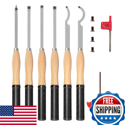 Deefiine 18.3 Full Size Carbide Tip Wood Lathe Turning Tool Kit Lathe Roughing