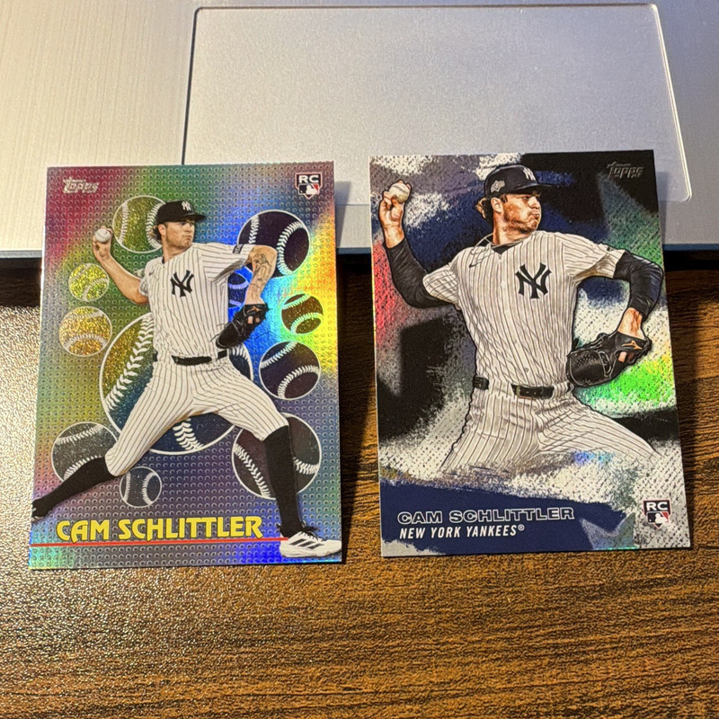 Topps 2025 Cam Schlittler Rookie 2-Card Lot Yankees TOG-34 SMLB-48