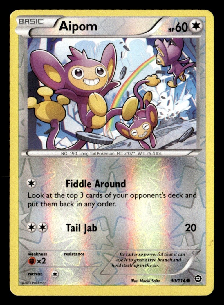 Aipom Common Reverse Holo XY - Steam Siege 90/114 LP Pokémon TCG
