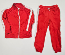 Cat  Jack Red Track Suit Set Kids S 6/7 Zip Jacket  Jogger Pants Matching Set