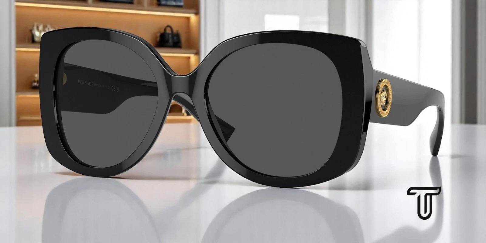 VERSACE VE4387 GB1 87 Black Dark Grey 56 mm Women's Sunglasses
