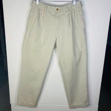 Bills Khakis M2P Classic Fit Men's Pants Sz 34 USA Beige Chinos Pleated Cotton