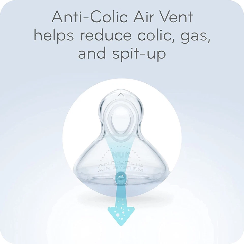 NUK Smooth Flow Anti Colic Air Vent 10 oz Baby Bottle set - Elephant Lot of 4 - Image 2 of 4