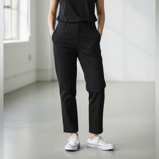 Quince stretch crepe ankle pants trousers ladies size large black