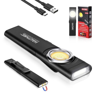 HAUTMEC Slim Flat Flashlight Rechargeable Work Light with USB-C Fast Charging, P