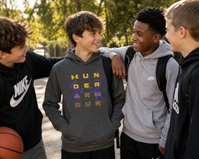 Under Armour ColdGear Youth Large Gray Pullover Hoodie Sweatshirt YLG