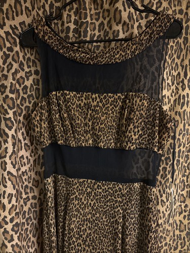 Mike Benet Formals Vintage 70s Leopard Sexy Dress 18 Rockabilly Pin Up - Bild 2 von 13