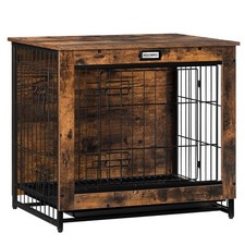 Wooden Dog Crate Furniture Indoor Kennel End Table with Tray
