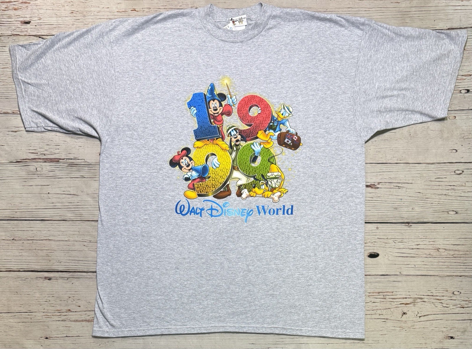 NWT Vtg 1999 Walt Disney World Shirt Men's Sz XXXL Gray Mickey Mouse USA Made