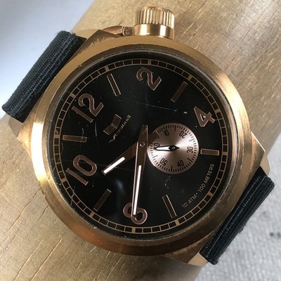 Vestal Canteen Men Black Dial Nylon Band Quartz Analog 45mm Watch 8 1/4''
