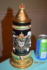 Mint Deutsches Reich Lithopane German Beer Stein, Ltd Edit, 24K Gold Plate Crown