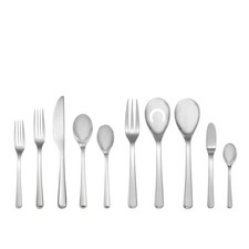 Nambe Aura 45 Piece Stainless Steel Flatware Cutlery Set - Service For 8, Silver