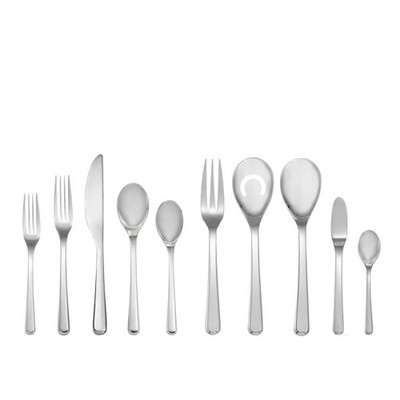 Nambe Aura 45 Piece Stainless Steel Flatware Cutlery Set - Service For 8, Silver