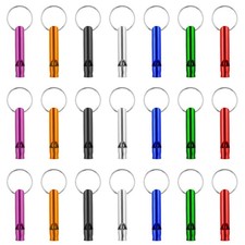 12 Pcs Emergency Whistle Aluminum Extra Loud Survival Whistle with Keychain