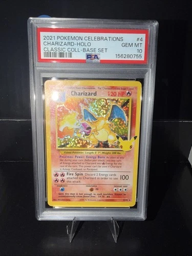 Pokémon Charizard Holo Card 4/102 Celebrations 25th Anniversary PSA 10