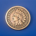 KEY DATE 1860 COPPER INDIAN HEAD CENT PENNY -FULL LIBERTY-