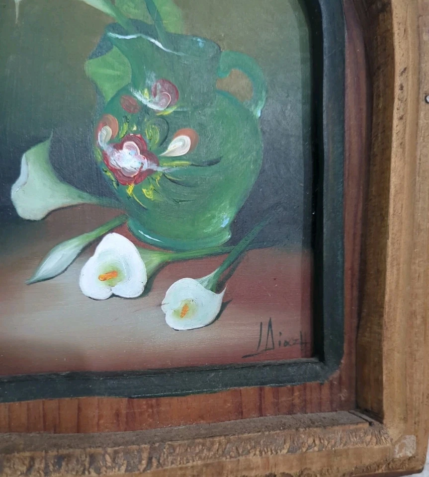 MEXICAN MODERNISM MODERN FOLK ART STILL LIFE FLORAL FLOWERS FRUIT IMPRESSIONISM - Image 4 of 4