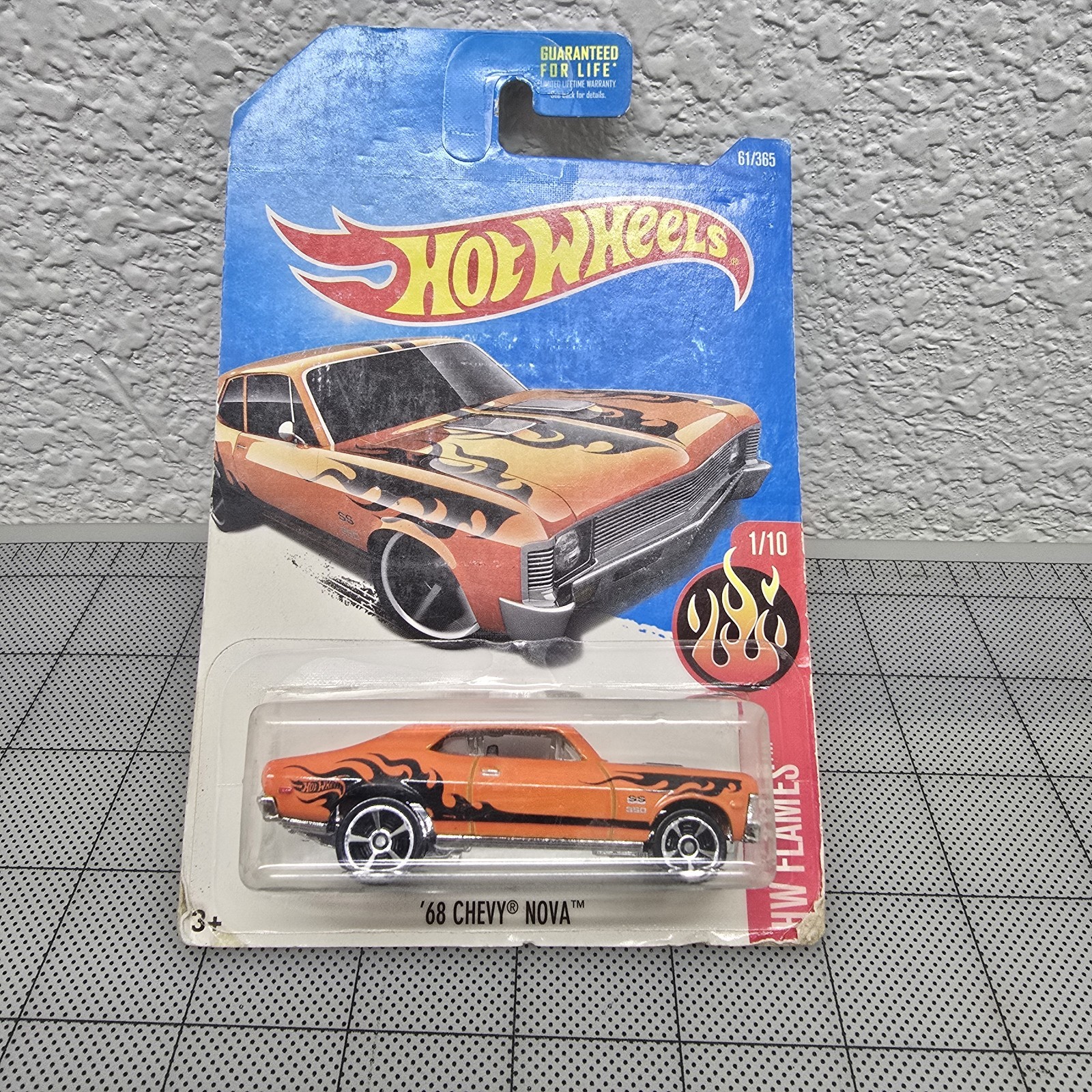 2017 Hot Wheels #61 HW Flames 1/10 '68 CHEVY NOVA Orange
