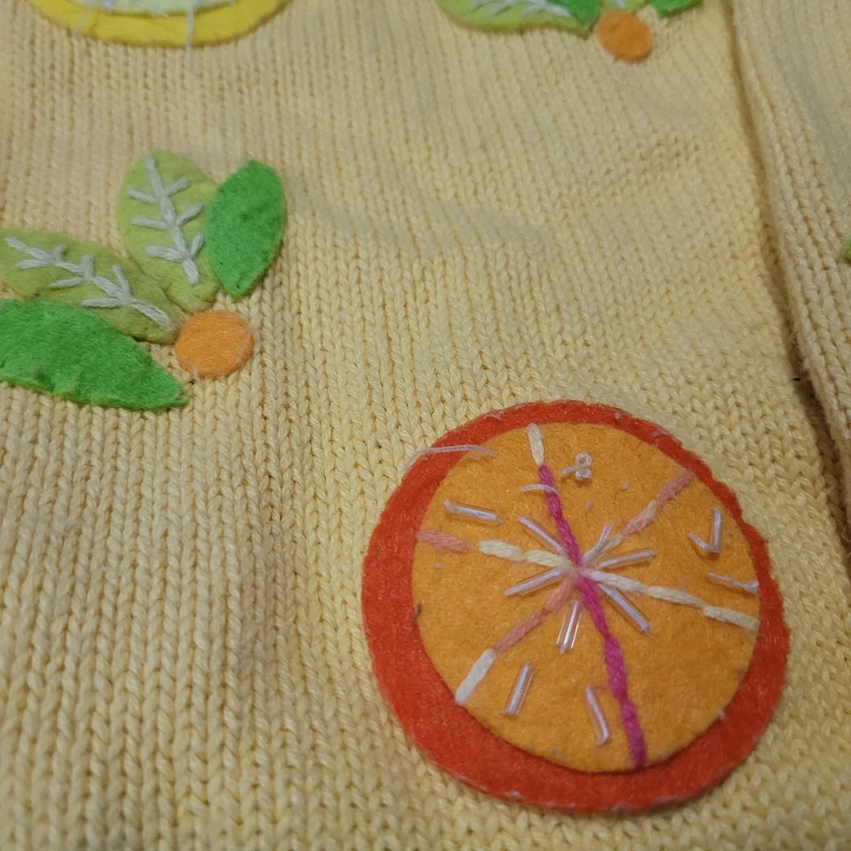 Cárdigan Talbots Vintage Talla Mediana Limones/Limas/Cítricos Manga Larga Foto 2 de 4