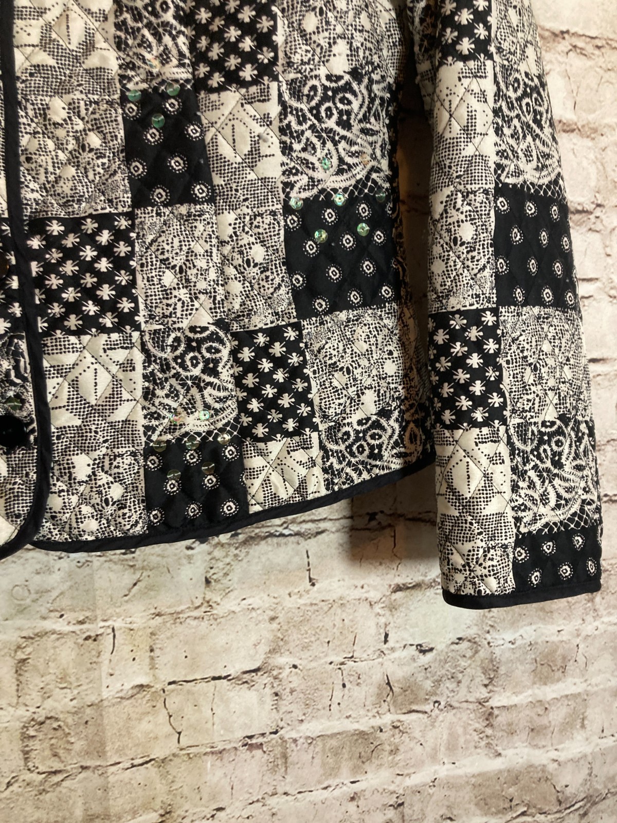 Silkland Patchwork Jacket Medium 100% Silk Quilte… - image 4