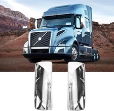 Chrome Door Mirror Covers Pair Set Compatible for Volvo VNL VNM Trucks 2004-2017