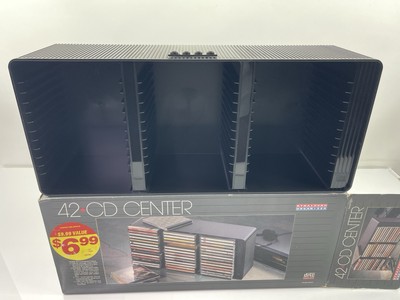 Dynasound Rack Wall Mount CD Storage Hold 36 42 Single CD Case Tower Black Shelf