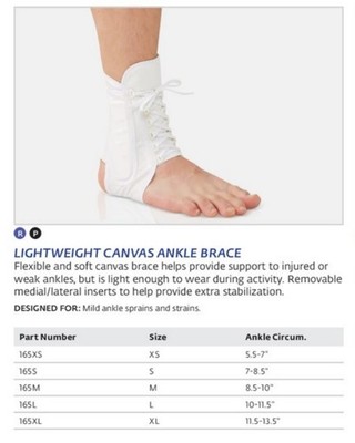 Bell-Horn Lightweight Lace-up Ankle Brace White X-Large