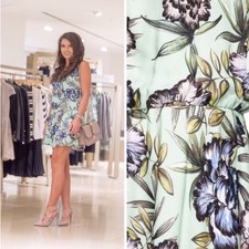 Alice + Olivia Brooks Oasis Floral Dropwaist Dress (Size Medium)