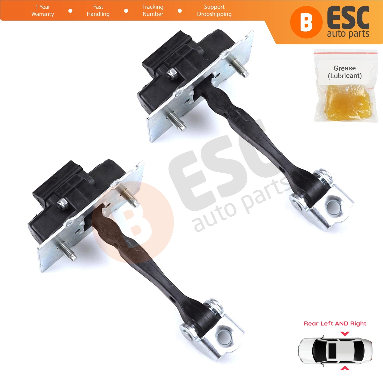 2X Rear Door Hinge Stop Check Limiter for Citroen C4 Picasso SpaceTourer MK2