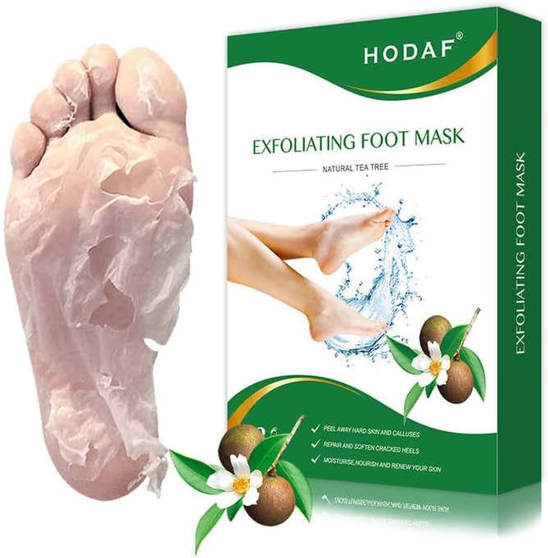 2 Pairs Foot Peel Mask for Hard Skin,Teatree Exfoliating Foot Peeling Mask for D