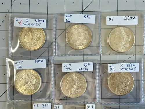 FULL ROLL! 1921 Morgan Silver Dollars AU/BU VAM - 20 Coins - 90% Silver