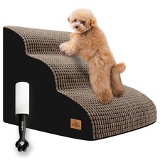 Dog Stairs for Small Dogs, 15.8 in H 3 Step Curved Dog Ramp for High Bed and ...