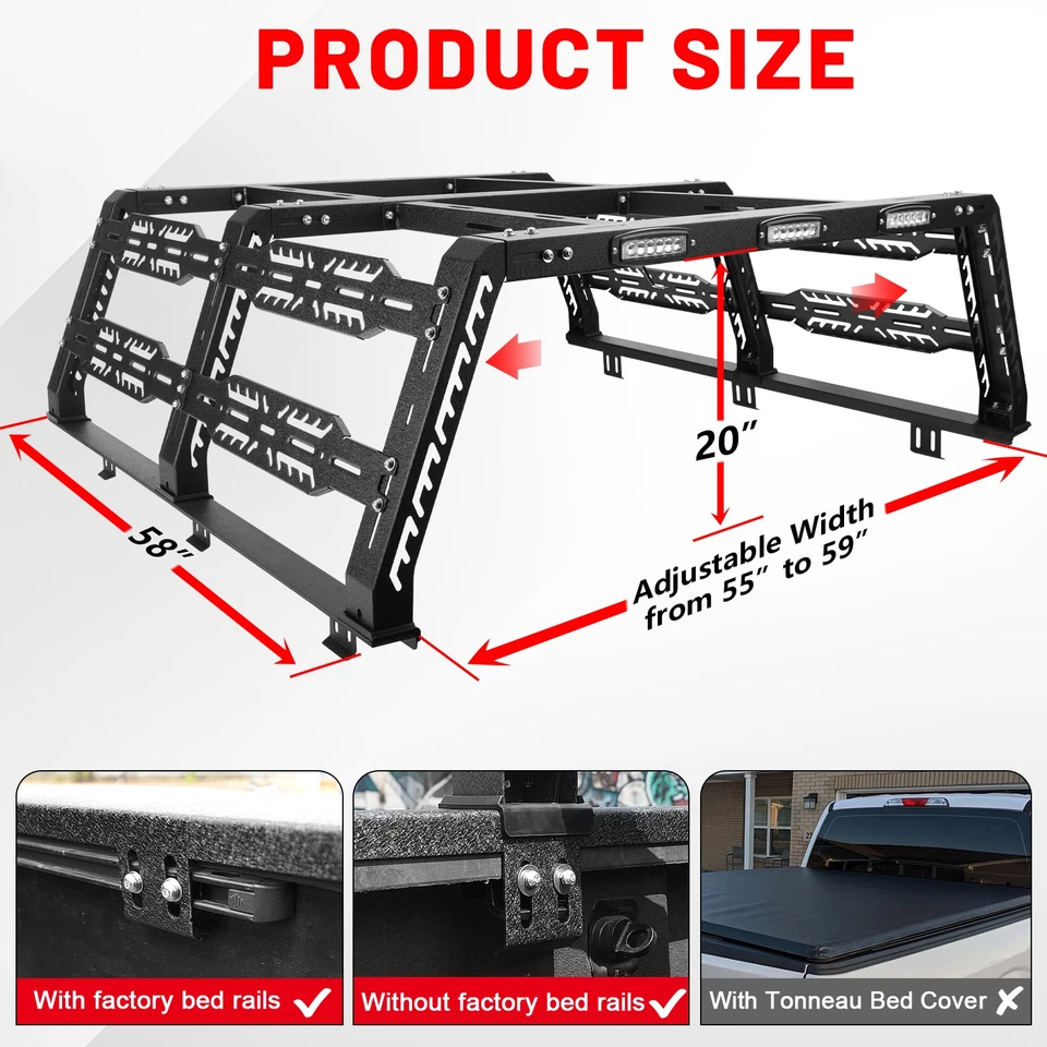 Mid-Size Truck Bed Rack FIT Colorado/Canyon/Tacoma Overland Bed Rack Foto 4 de 4