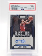 JULIUS ERVING 2024-25 PANINI PRIZM SENSATIONAL 76ERS AUTO PSA 9 Q2477