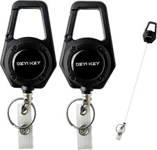 Retractable Keychain Heavy Duty, Multitool Carabiner Badge Holder, ID Holder ...