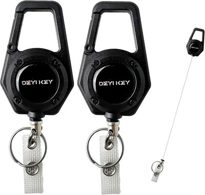 Retractable Keychain Heavy Duty, Multitool Carabiner Badge Holder, ID Holder ...