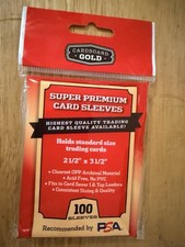 100 Cardboard Gold Super Premium Standard Card Sleeves 2 5/8" x 3 5/8" - CBG   