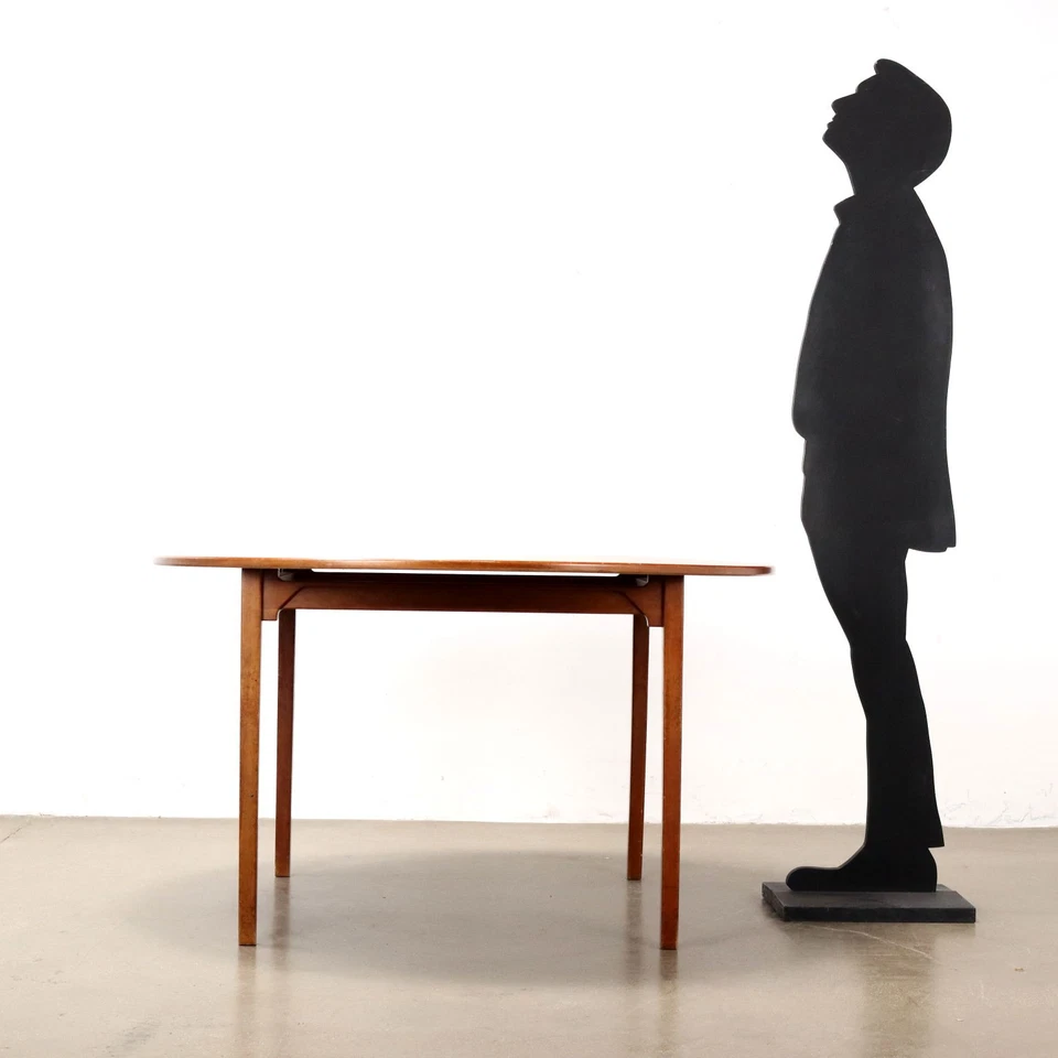 Table Vintage Plaquée en Teck Italie des Années 60 Originale - Photo 2/4