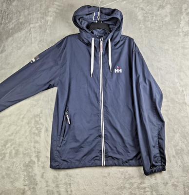 Helly Henson HH Jacket Mens XL Navy Blue Lightweight Zip Up Hoodie Sailing Port
