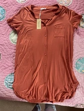 NWT Size Large Women's Sleep Dress Dark Orange By Ekouaer