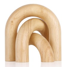 Wood Arch for Coffee Table Decor Items,Wood Statue and Sculpture Set 3,Japane...