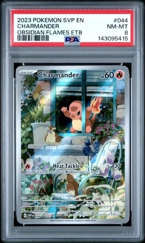 2023 Pokemon SVP EN #044 Charmander Obsidian Flames ETB PSA 8