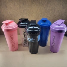 VELOMIX Shaker Bottles Lot of 5 – UNUSED – Cosmetic Scratches / Minor Defects