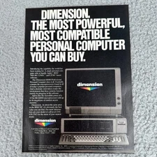 Dimension Personal Computer Rainbow Logo Retro Tech Vintage Advertising Ad 1983