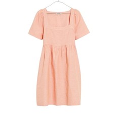 Madewell Linen Blend Allie Square Neck Mini Dress Faded Sunset Size XS