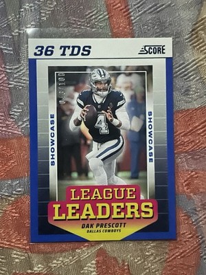 2024 Panini Score League Leaders Showcase Dak Prescott /100 Cowboys #LL-DPT