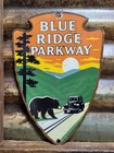 VINTAGE BLUE RIDGE PARKWAY PORCELAIN SIGN OLD SHENANDOAH NATIONAL PARK SMOKEY