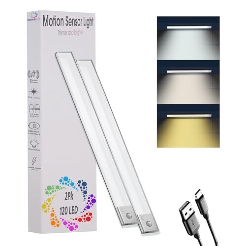 120 LED 2200mAh Under Cabinet Lighting 2 Pack 15