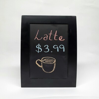 Box of 6 Acme 5x7 Chalkboard Black Metal Framed Signs For Weddings Cafes Retail