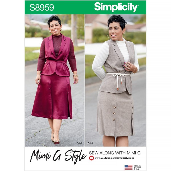 Simplicity 8959 Misses Rock Top NäHen Muster GrößEn 10-16 FäHigkeit: Average-image
